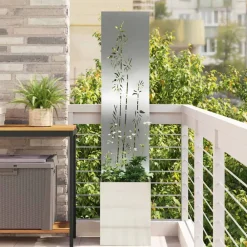 vidaXL Tuin Privacy Screen Bloemen Zilver 32 x 32 x 150 cm