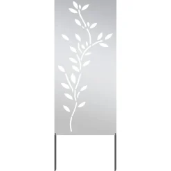 vidaXL Tuin Privacy Screen Bloemen Zilver 50 x 140 cm Roestvrij staal