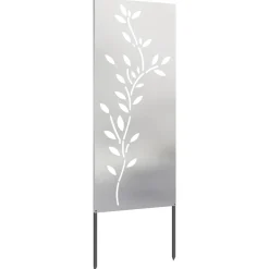 vidaXL Tuin Privacy Screen Bloemen Zilver 50 x 140 cm Roestvrij staal