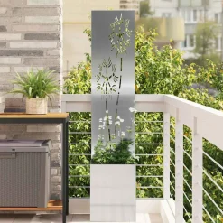 vidaXL Tuin Privacy Screen Bloemen Zilver 32 x 32 x 150 cm