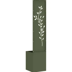 vidaXL Tuin Privacy Screen Bloemen Olijfgroen 32 x 32 x 150 cm