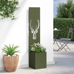 vidaXL Tuin Privacy Screen Dierenprint Olijfgroen 32 x 32 x 150 cm
