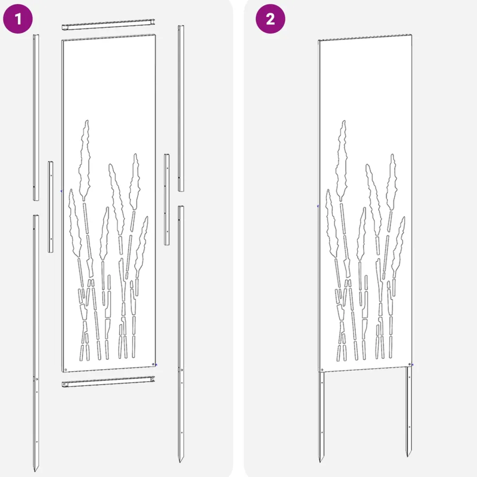 vidaXL Tuin Privacy Screen Fretwerk Roestig 32 x 140 cm weervast staal