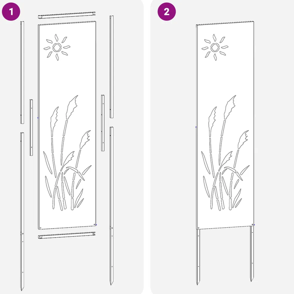 vidaXL Tuin Privacy Screen Fretwerk Roestig 32 x 140 cm weervast staal