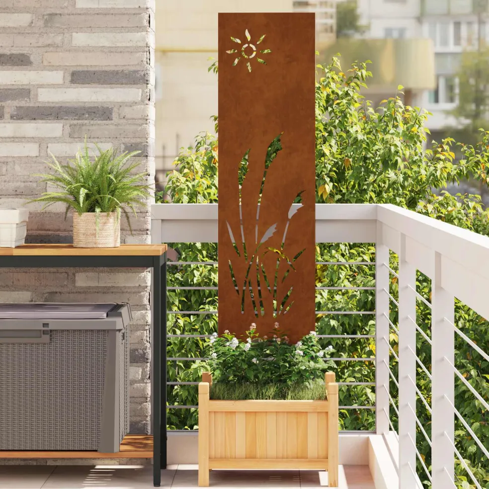 vidaXL Tuin Privacy Screen Fretwerk Roestig 32 x 140 cm weervast staal