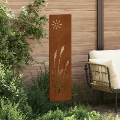 vidaXL Tuin Privacy Screen Fretwerk Roestig 32 x 140 cm weervast staal
