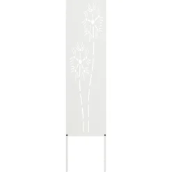 vidaXL Tuin Privacy Screen Fretwerk Wit 32 x 140 cm Koudgewalst staal