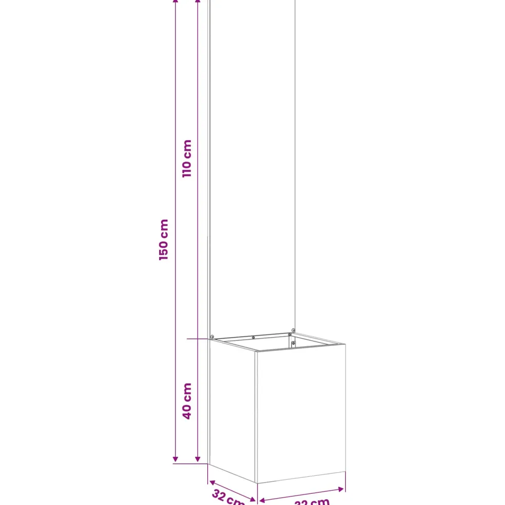 vidaXL Tuin Privacy Screen Fretwerk Olijfgroen 32 x 32 x 150 cm