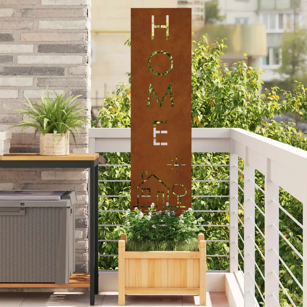 vidaXL Tuin Privacy Screen Fretwerk Roestig 32 x 140 cm weervast staal