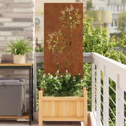 vidaXL Tuin Privacy Screen Fretwerk Roestig 50 x 140 cm weervast staal