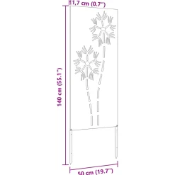 vidaXL Tuin Privacy Screen Fretwerk Roestig 50 x 140 cm weervast staal