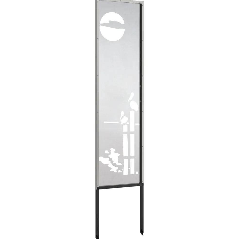 vidaXL Tuin Privacy Screen Fretwerk Zilver 32 x 140 cm Roestvrij staal