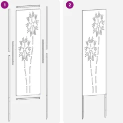 vidaXL Tuin Privacy Screen Fretwerk Zilver 32 x 140 cm Roestvrij staal