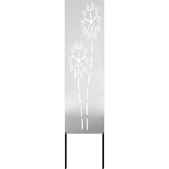 vidaXL Tuin Privacy Screen Fretwerk Zilver 32 x 140 cm Roestvrij staal