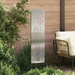 vidaXL Tuin Privacy Screen Fretwerk Zilver 32 x 140 cm Roestvrij staal