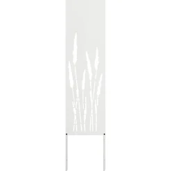 vidaXL Tuin Privacy Screen Fretwerk Wit 32 x 140 cm Koudgewalst staal