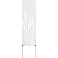 vidaXL Tuin Privacy Screen Fretwerk Wit 32 x 140 cm Koudgewalst staal