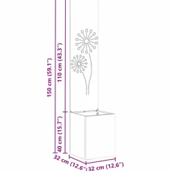 vidaXL Tuin Privacy Screen Fretwerk Zilver 32 x 32 x 150 cm