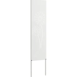 vidaXL Tuin Privacy Screen Fretwerk Wit 32 x 140 cm Koudgewalst staal