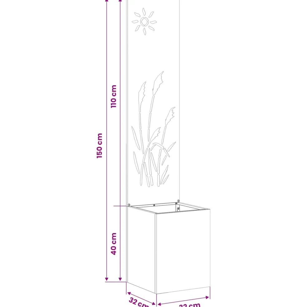 vidaXL Tuin Privacy Screen Fretwerk Olijfgroen 32 x 32 x 150 cm