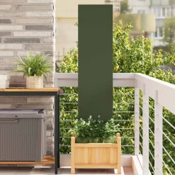 vidaXL Tuin Privacy Screen Olijfgroen 32 x 140 cm Koudgewalst staal