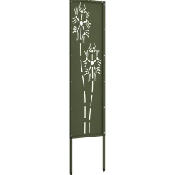 vidaXL Tuin Privacy Screen Olijfgroen 32 x 140 cm Koudgewalst staal