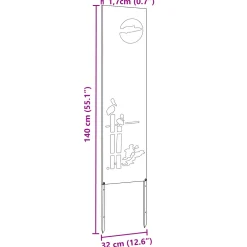 vidaXL Tuin Privacy Screen Olijfgroen 32 x 140 cm Koudgewalst staal