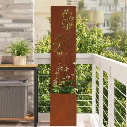 vidaXL Tuin Privacy Screen Roestig 32 x 32 x 150 cm Cortenstaal