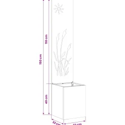 vidaXL Tuin Privacy Screen Roestig 32 x 32 x 150 cm Cortenstaal