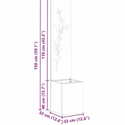vidaXL Tuin Privacy Screen Roestig 32 x 32 x 150 cm Cortenstaal