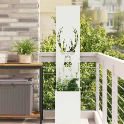 vidaXL Tuin Privacy Screen Wit 32 x 32 x 150 cm Koudgewalst staal