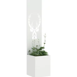 vidaXL Tuin Privacy Screen Wit 32 x 32 x 150 cm Koudgewalst staal