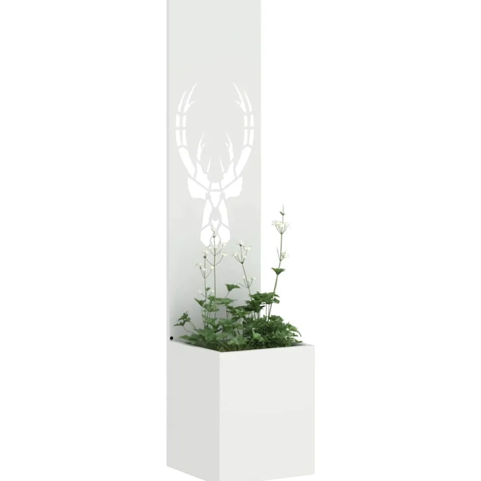 vidaXL Tuin Privacy Screen Wit 32 x 32 x 150 cm Koudgewalst staal