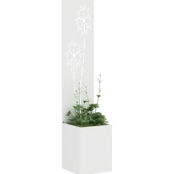 vidaXL Tuin Privacy Screen Wit 32 x 32 x 150 cm Koudgewalst staal