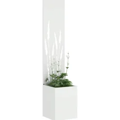 vidaXL Tuin Privacy Screen Wit 32 x 32 x 150 cm Koudgewalst staal
