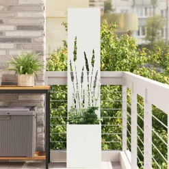 vidaXL Tuin Privacy Screen Wit 32 x 32 x 150 cm Koudgewalst staal