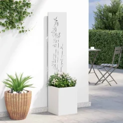 vidaXL Tuin Privacy Screen Wit 32 x 32 x 150 cm Koudgewalst staal