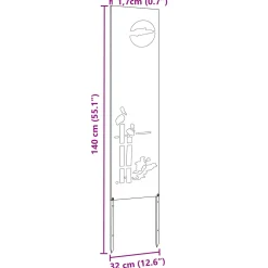 vidaXL Tuin Privacy Screen Zilver 32 x 140 cm Gegalvaniseerd staal