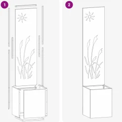 vidaXL Tuin Privacy Screen Zilver 32 x 32 x 150 cm Roestvrij staal