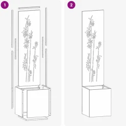 vidaXL Tuin Privacy Screen Zilver 32 x 32 x 150 cm Roestvrij staal