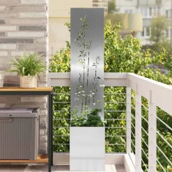 vidaXL Tuin Privacy Screen Zilver 32 x 32 x 150 cm Roestvrij staal