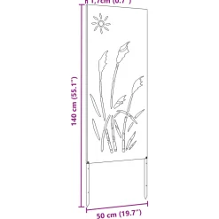 vidaXL Tuin Privacy Screen Zilver 50 x 140 cm Gegalvaniseerd staal