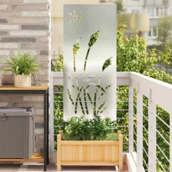 vidaXL Tuin Privacy Screen Zilver 50 x 140 cm Gegalvaniseerd staal