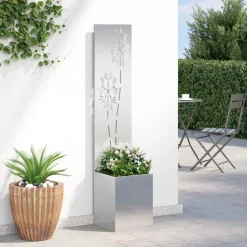 vidaXL Tuin Privacy Screen Zilver 32 x 32 x 150 cm Roestvrij staal