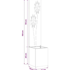 vidaXL Tuin Privacy Screen Zilver 32 x 32 x 150 cm Roestvrij staal