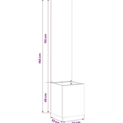 vidaXL Tuin Privacy Screen Zilver 32 x 32 x 150 cm Roestvrij staal