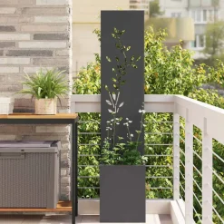 vidaXL Tuin Privacy Screen Zwart 32 x 32 x 150 cm Koudgewalst staal