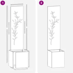vidaXL Tuin Privacy Screen Zwart 32 x 32 x 150 cm Koudgewalst staal