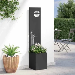 vidaXL Tuin Privacy Screen Zwart 32 x 32 x 150 cm Koudgewalst staal