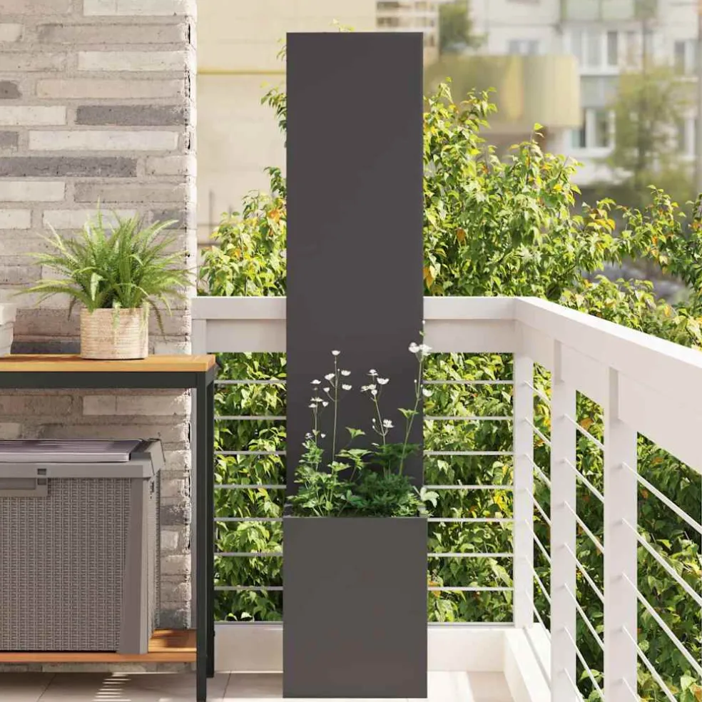 vidaXL Tuin Privacy Screen Zwart 32 x 32 x 150 cm Koudgewalst staal